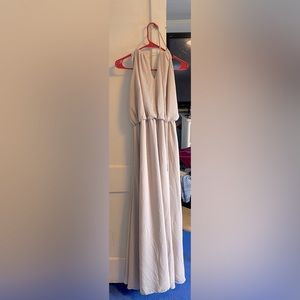 Tan long dress with slit